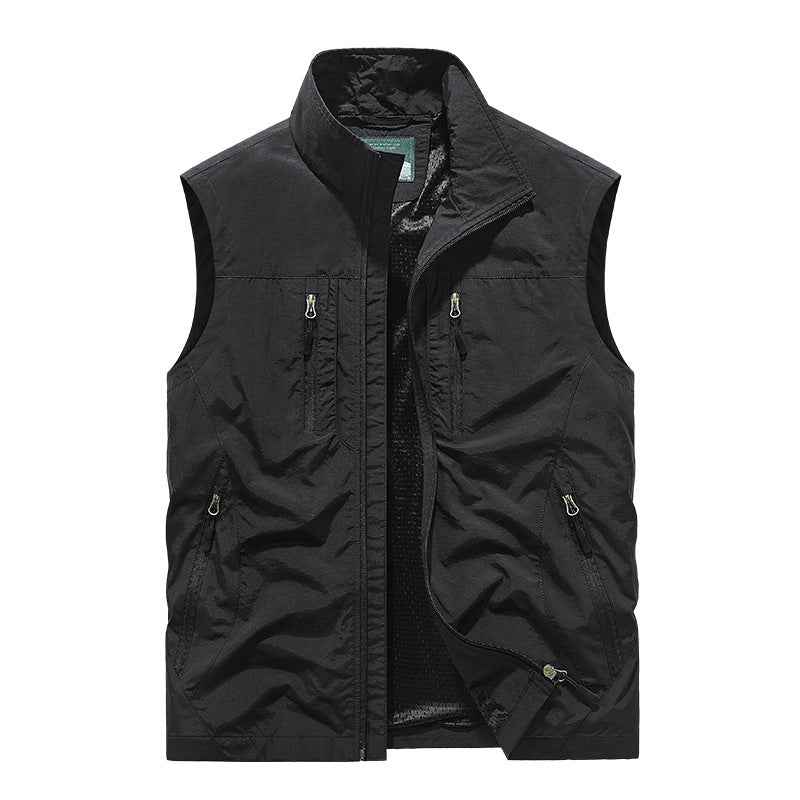 Outdoor Fleece Work Vest Fleece Sweatshirt Reversible