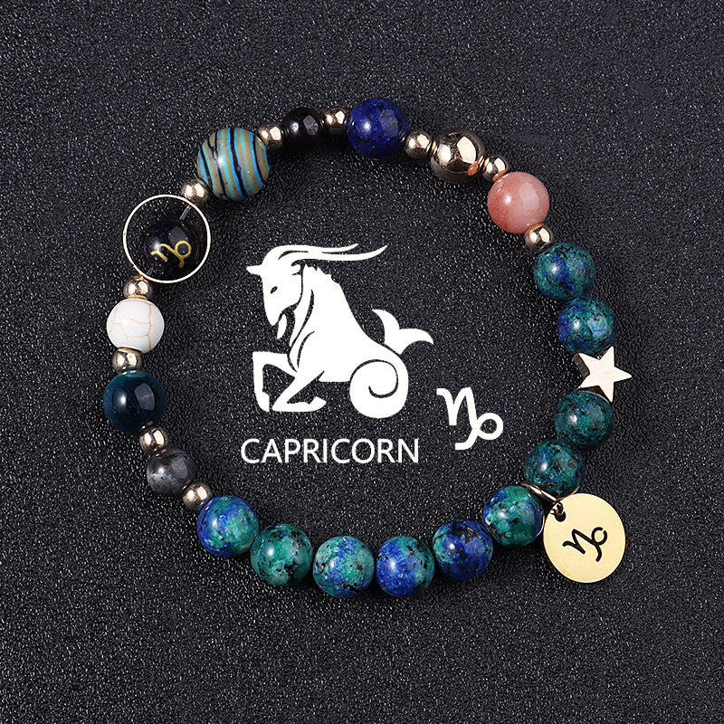 Twelve Constellations Bracelets Natural Stone Phoenix Lapis Lazuli Eight Planets
