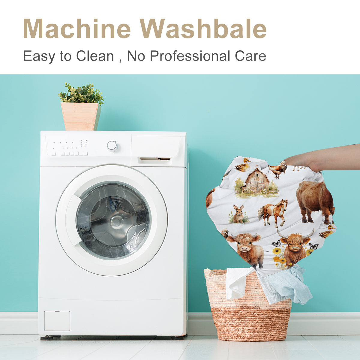 3pcs Little Cow And Duck Pet Theme Children's Fun Style Minimalist Comfort Series Bed Sheet And Two Pillowcases Bedding For All Seasons Use