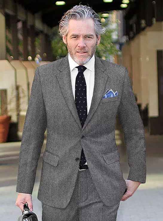 British-style Men's Suit Single-breasted Jacket Herringbone