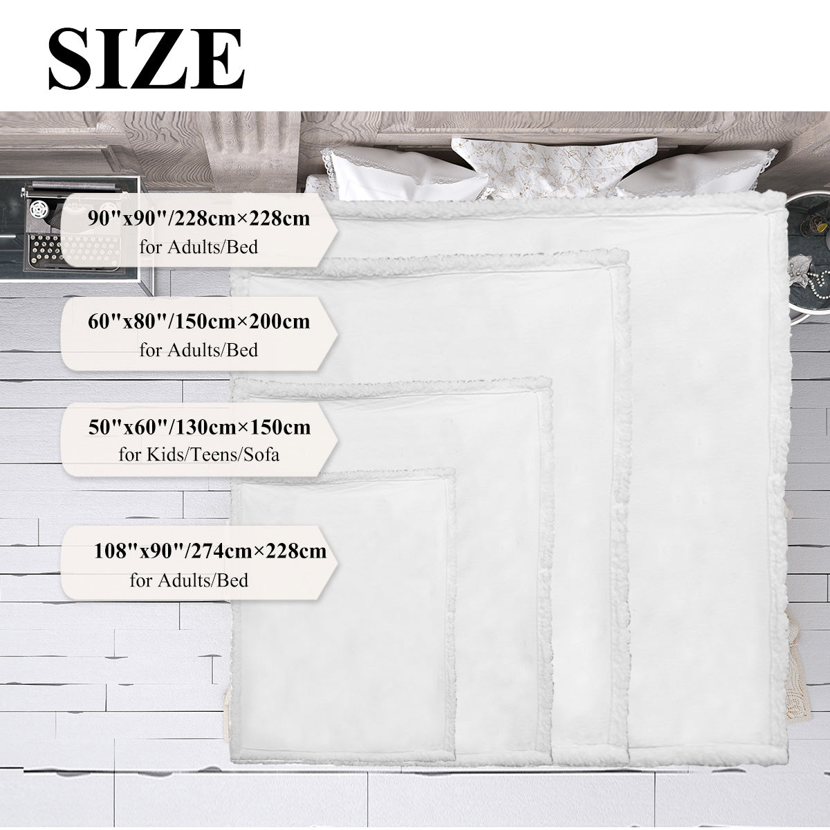 Comfortable Fluffy Sherpa Wool Blanket - Pet & Home Decor Blanket for Adults & Kids