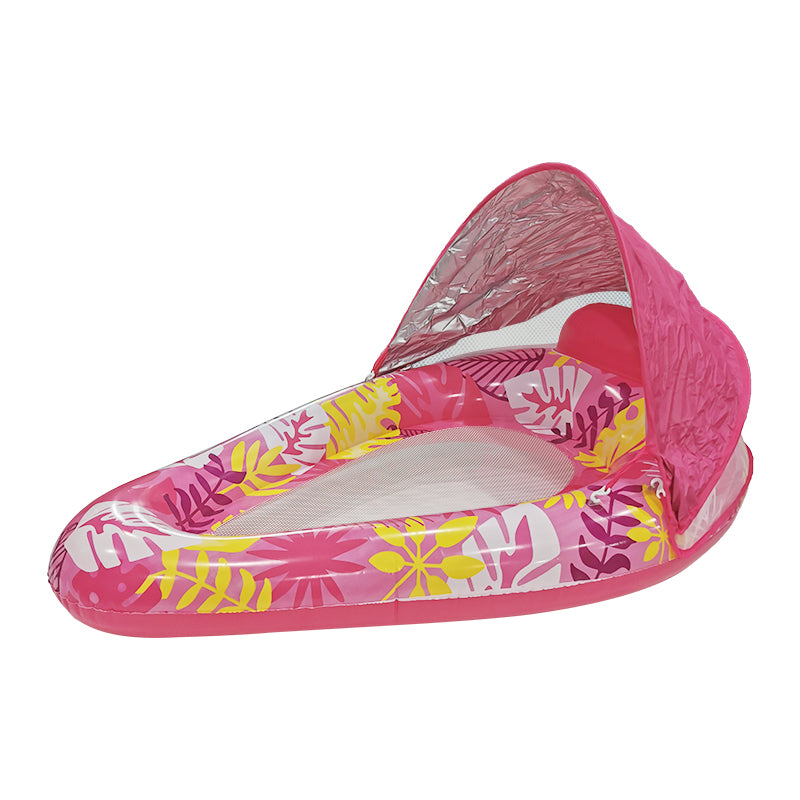 Thick Large Swimming Pool Float with Sunshade & Cup Holder