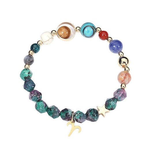 Natural Stone Twelve Constellations Bracelets Cut Hemp Stone Fashion