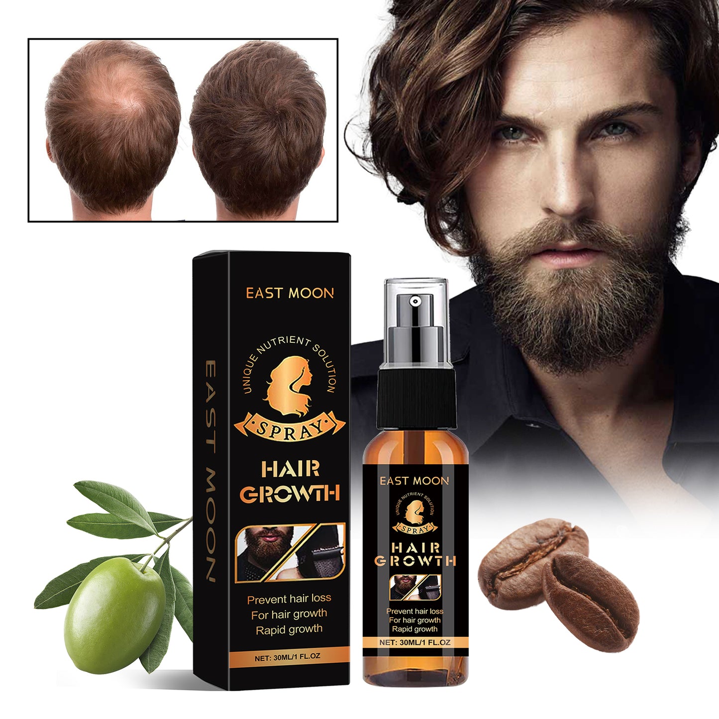 EAST MOON Hair Spray Oil Control And Moisturizing Scalp Smoothing Conditioner Thick Hair Strong Non-Greasy Spray