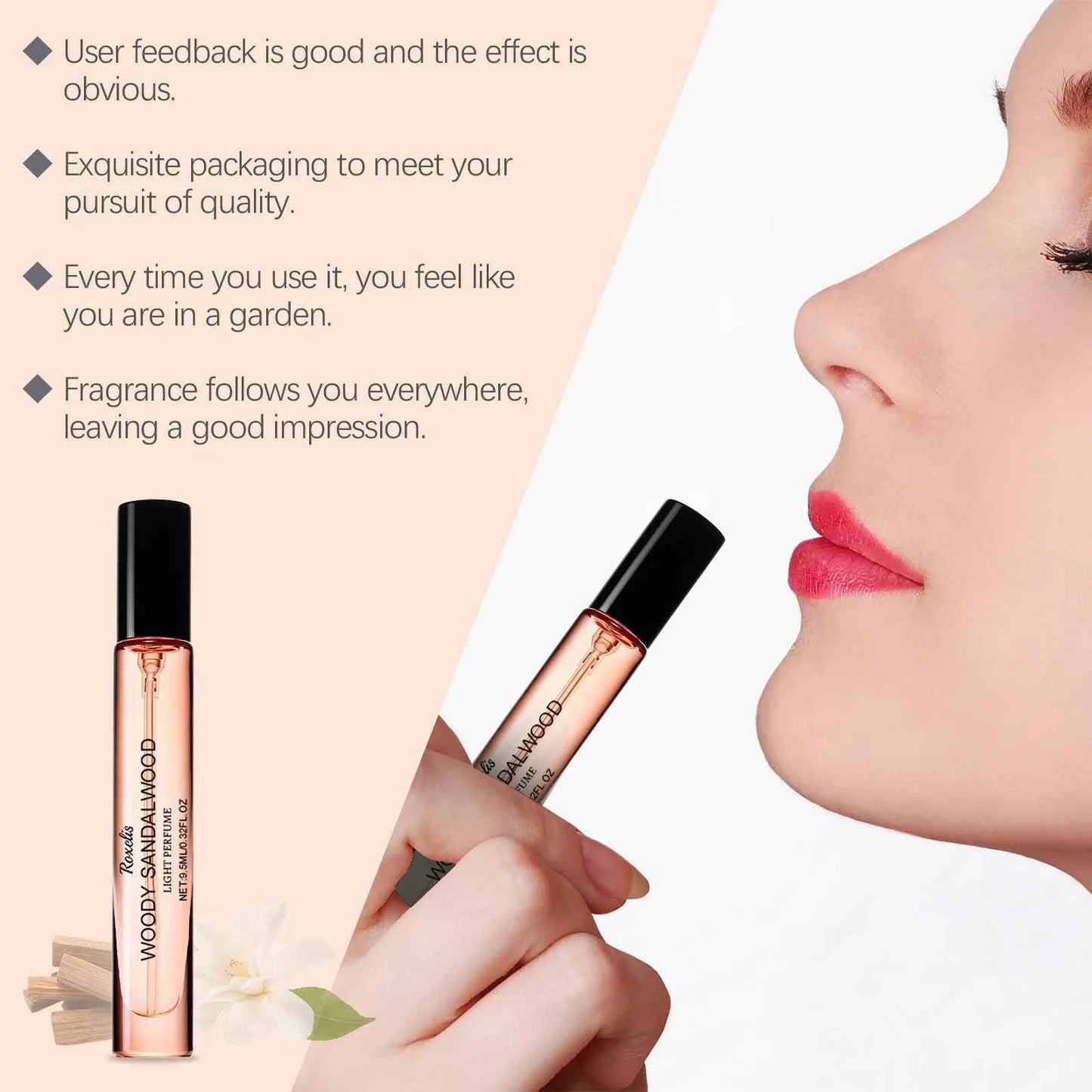 Roxelis Wooden Sandalwood Eau De Toilette Wristband Leave Fragrance Natural Fresh Wood Sandalwood Small Group Atmosphere Perfume