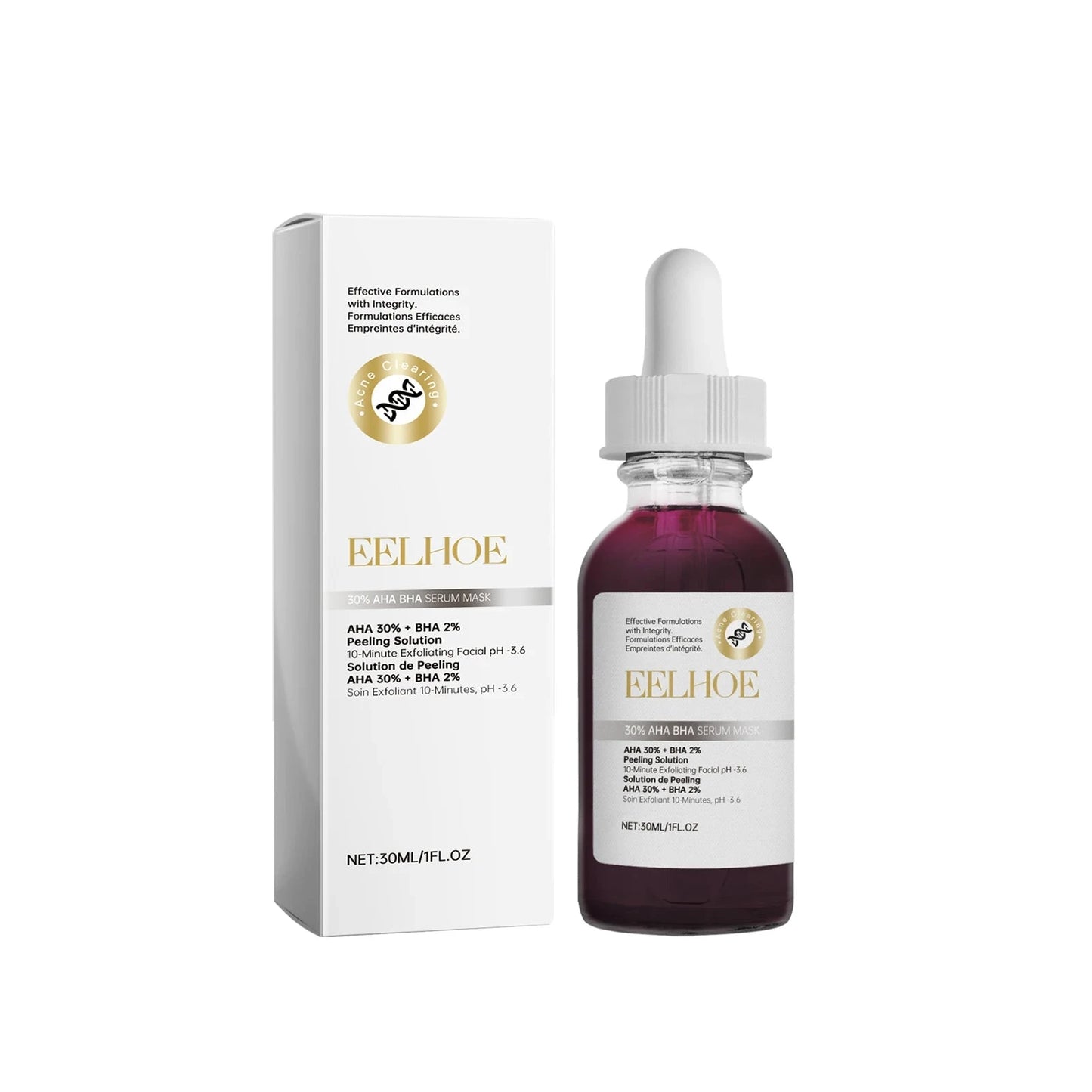 EELHOE Salicylic Acid Facial Serum Gentle Nourishing Improve Dullness Smoothing Oil Control Moisturize Refreshing Face Serum
