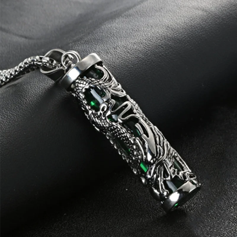 Men's Punk Retro Dragon Pendant Necklace Stainless Steel Long Necklace Hip Hop Animal Jewelry Give Best Friends Gift