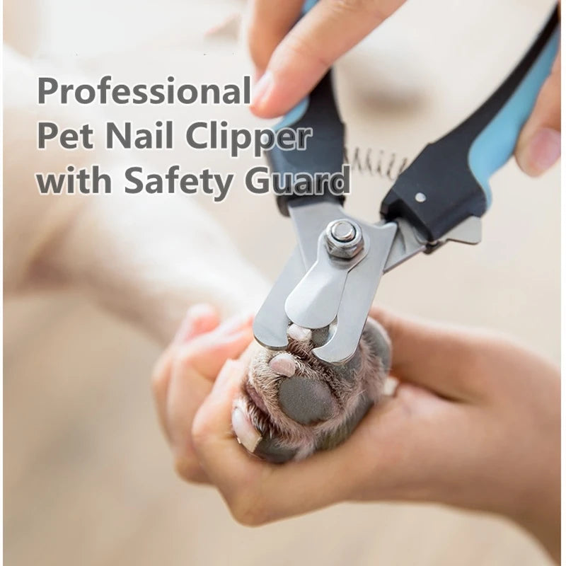 Professional Pet Nail Clipper with Safety Guard Stainless Steel Scissors Cat Dog for Claw Care Grooming Supplies Size Fits - AMULET RING STORE