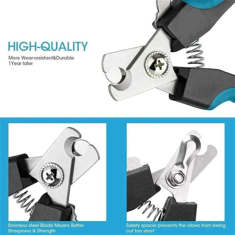 Professional Pet Nail Clipper with Safety Guard Stainless Steel Scissors Cat Dog for Claw Care Grooming Supplies Size Fits - AMULET RING STORE