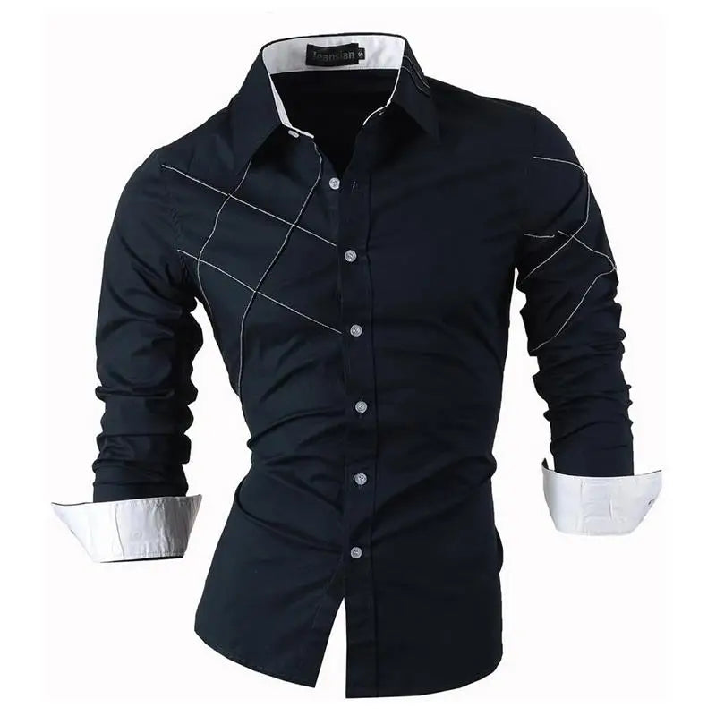 jeansian Spring Autumn Features Shirts Men Casual Shirt New Arrival Long Sleeve Casual Male Shirts K034