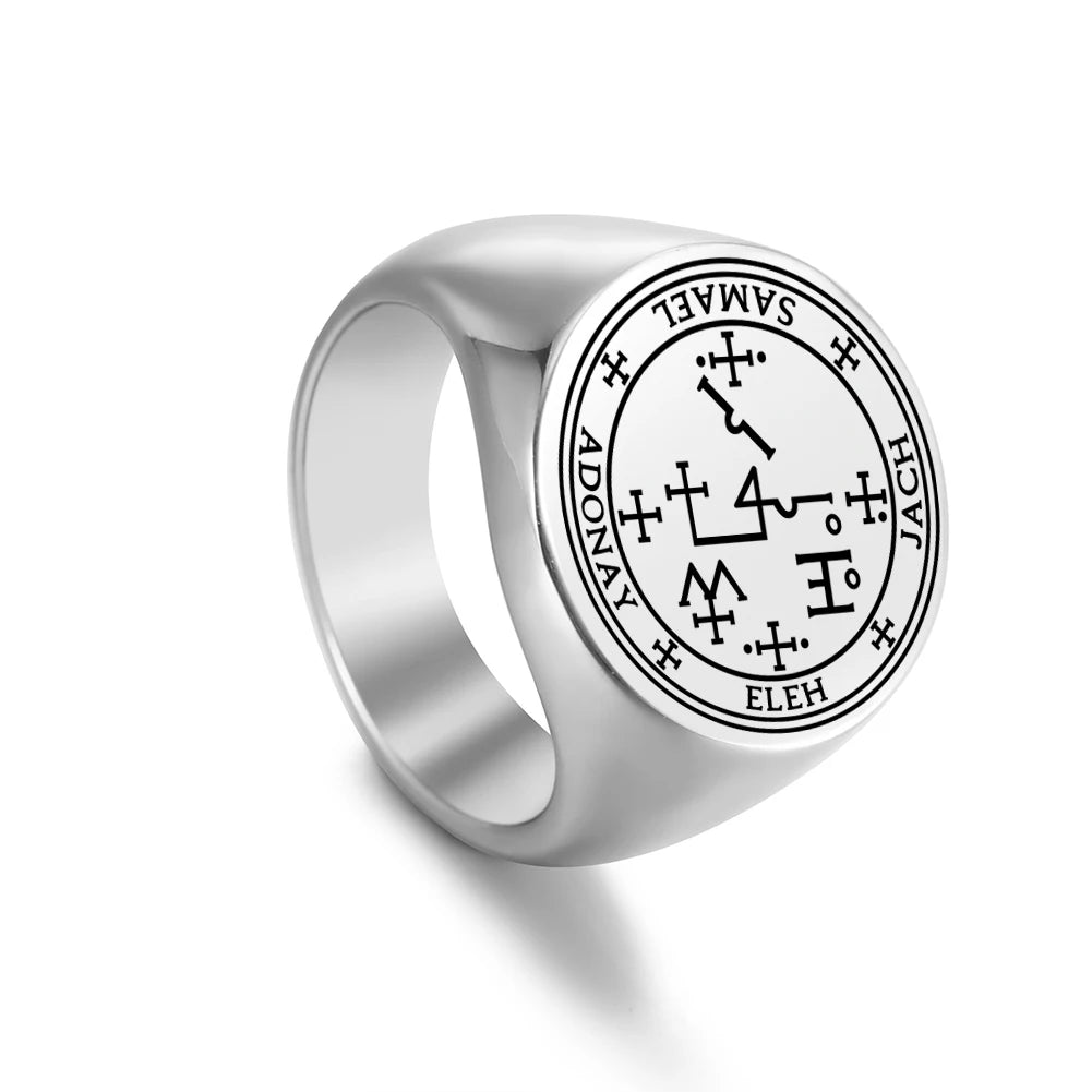 Dawapara Secret of Universe Solomon Ring Michaelmas Gabriel Jofiel Thavael Azrael Michael Archangels Stainless Steel Ring - AMULET RING STORE