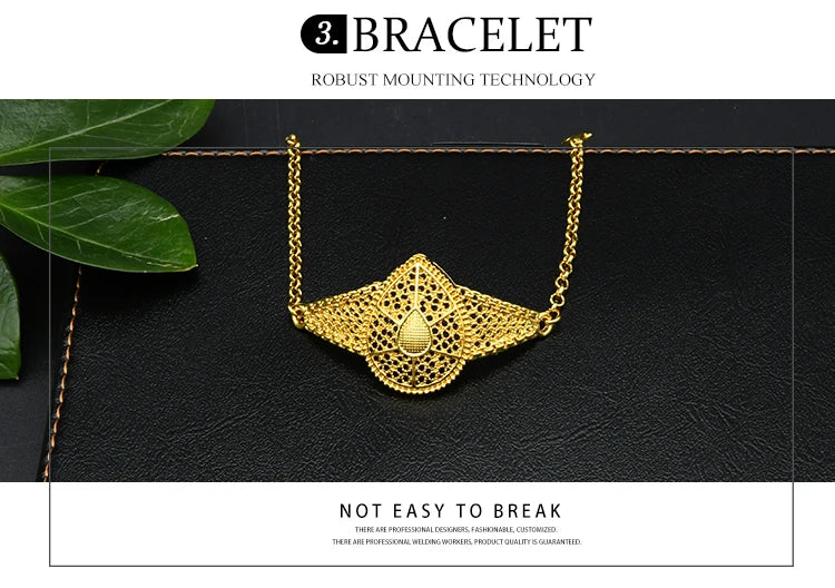 ANIID Dubai Plated Jewelry Set For Women Indian Earring and Necklace Nigeria Moroccan Bridal Accessorie Wedding Bracelet Gifts