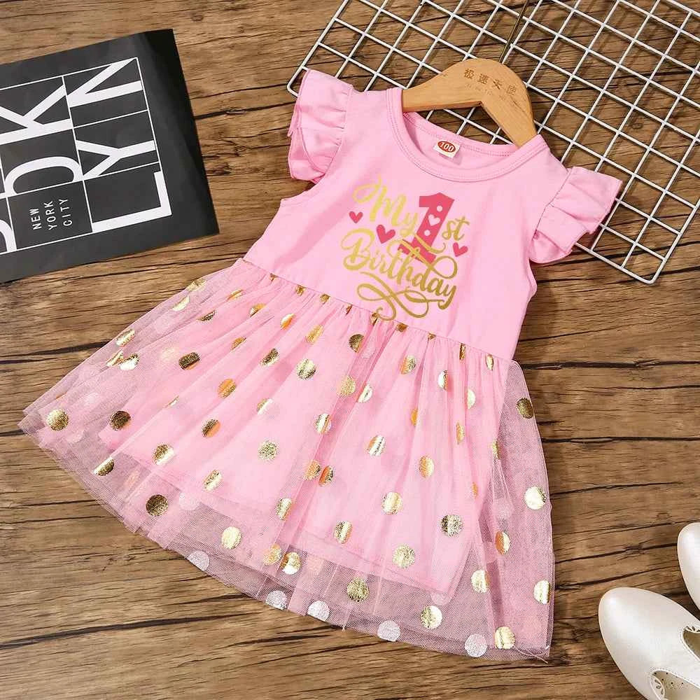 First 1st Birthday Baby dress Summer Girl Dress Cake Smash princess dress girl Clothing Tutu Infant Baby Girls dress