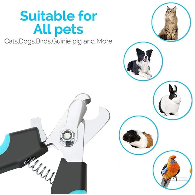 Professional Pet Nail Clipper with Safety Guard Stainless Steel Scissors Cat Dog for Claw Care Grooming Supplies Size Fits - AMULET RING STORE