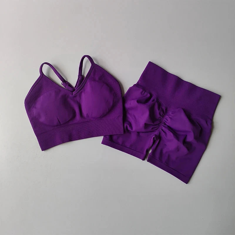 Butt Lifting Fitness Shorts Lifting Set for Women's Elastic Breathable Quick-drying Sports Underwear Beautiful Back Yoga Suit