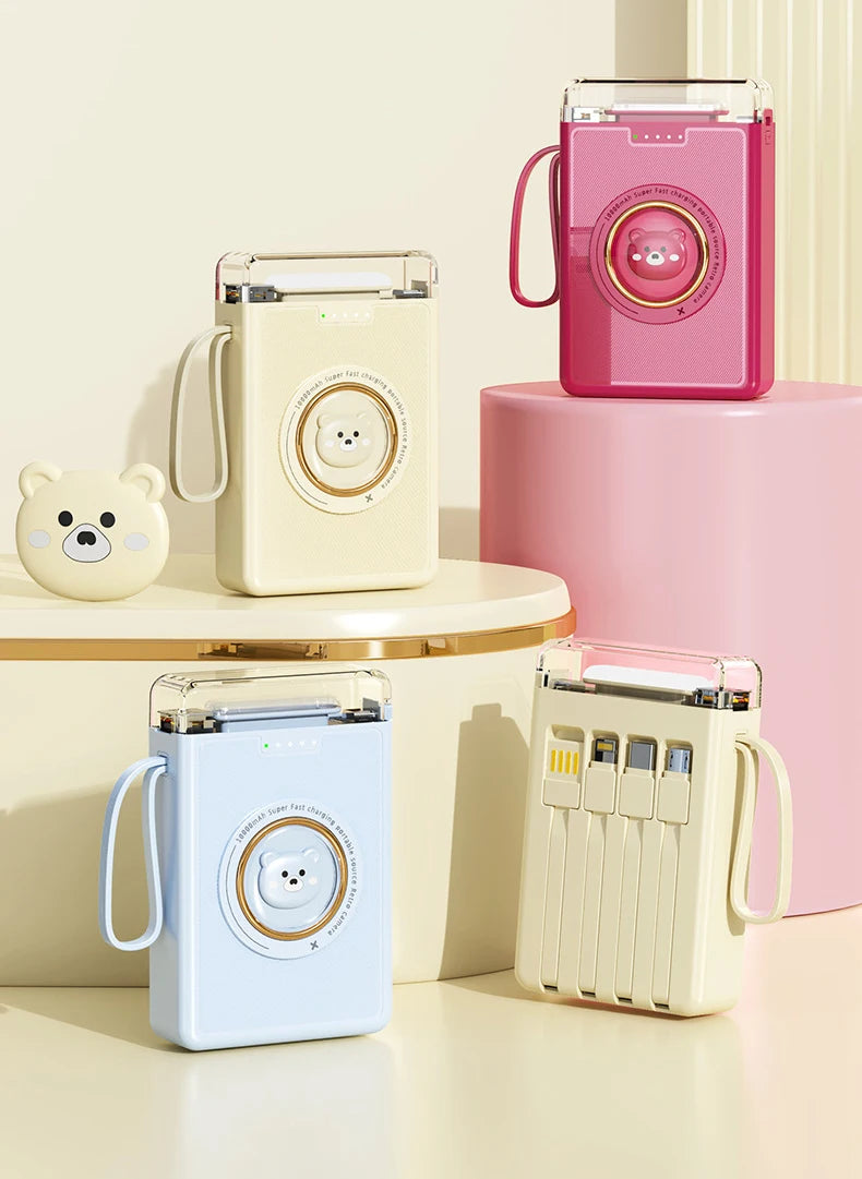 Mini Power Bank 20000mAh Cute Pet Cartoon Portable Charger Powerbank for IPhone Samsung Huawei Xiaomi External Spare Battery