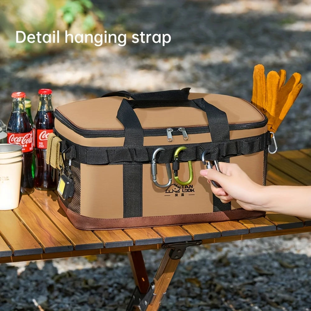 Tactical Insulated Cooler Bag for Outdoor, Leakproof Large Capacity Polyester Storage with Multi-Pockets & Handle