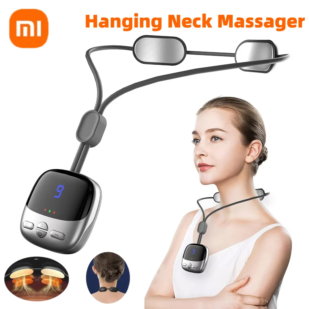 Xiaomi Mini Hanging Neck Massager Smart With Hot Pulse TENS Massage EMS Portable Muscle Stimulator Relax Shoulder Spine Kneading