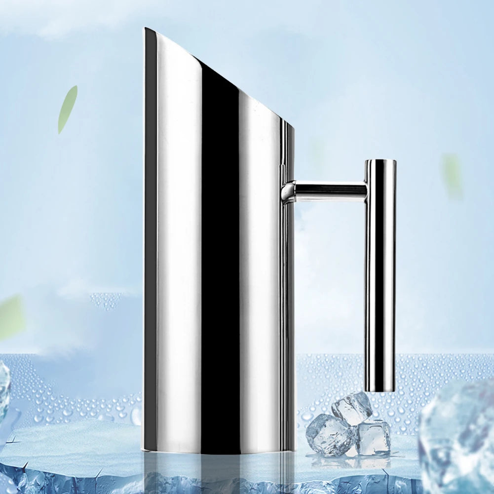 1/2L Kitchen Cold Wine Pitcher Stainless Steel Wine Divider Container Drink Pot Fruit Juice Pitcher for Bar Hotel KTV Restaurant