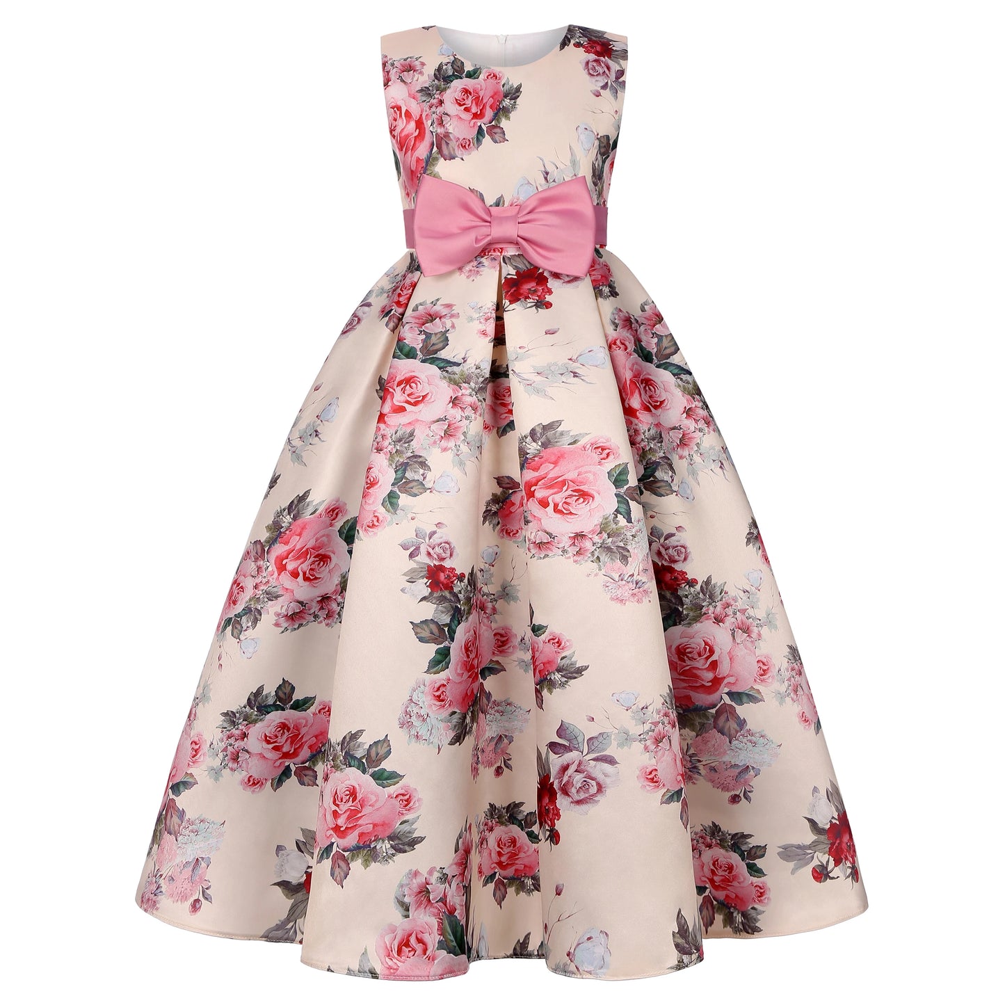 New source Long girls dress printed princess dress dress children catwalk evening dress Cuhk children