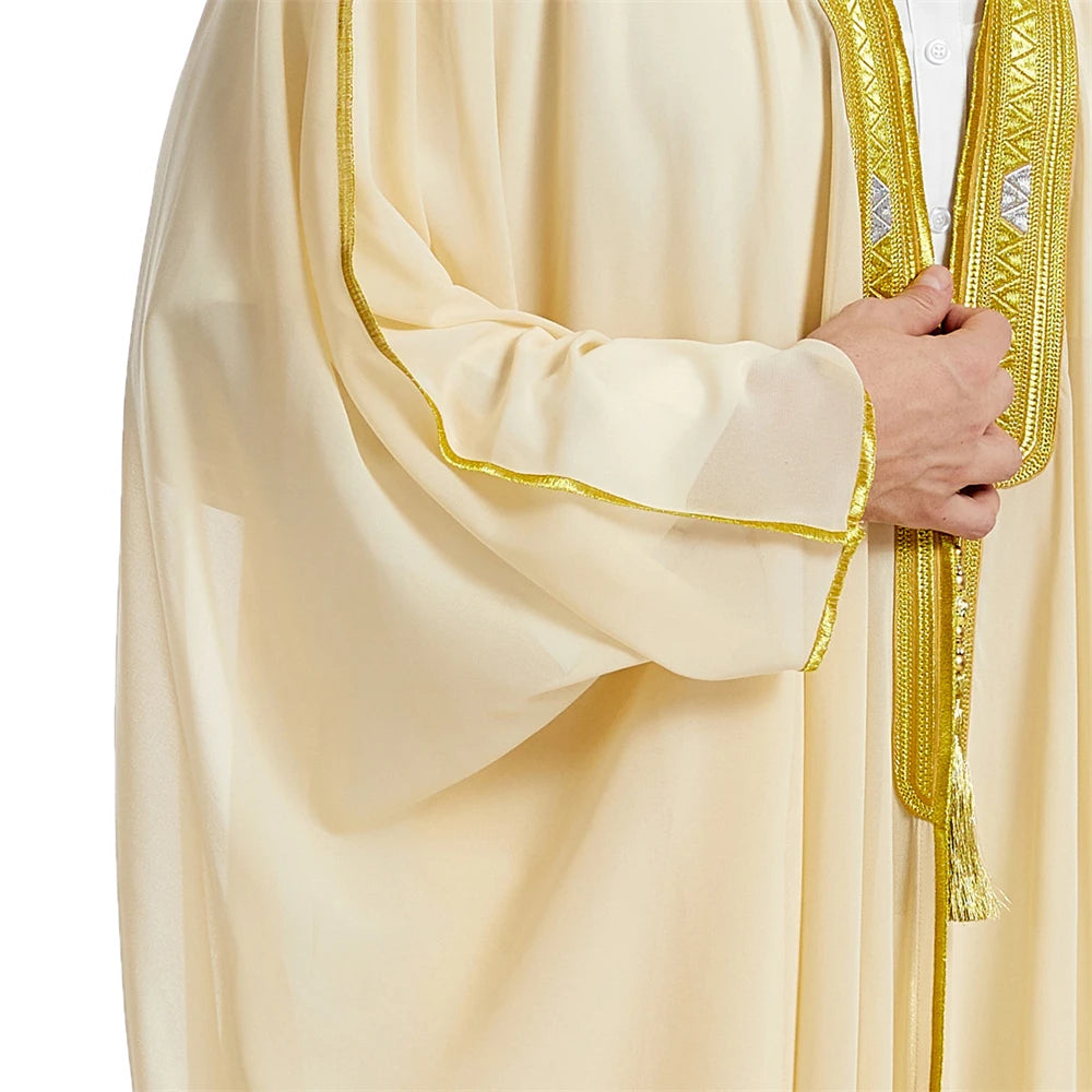 Islam Clothing Men Robe Kaftan Muslim Man Moroccan Casual Long Jubba Thobe Arabic Robe Middle East National Costume Eid Ramadan