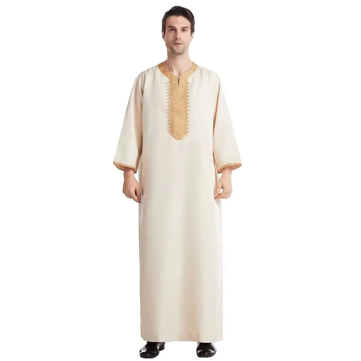Jubba Thobe For Man Islamic Muslim Clothing Fashion Moroccan Saudi Arabic Dubai Oman Adult Long Sleeve Plus Size Casual Kaftan