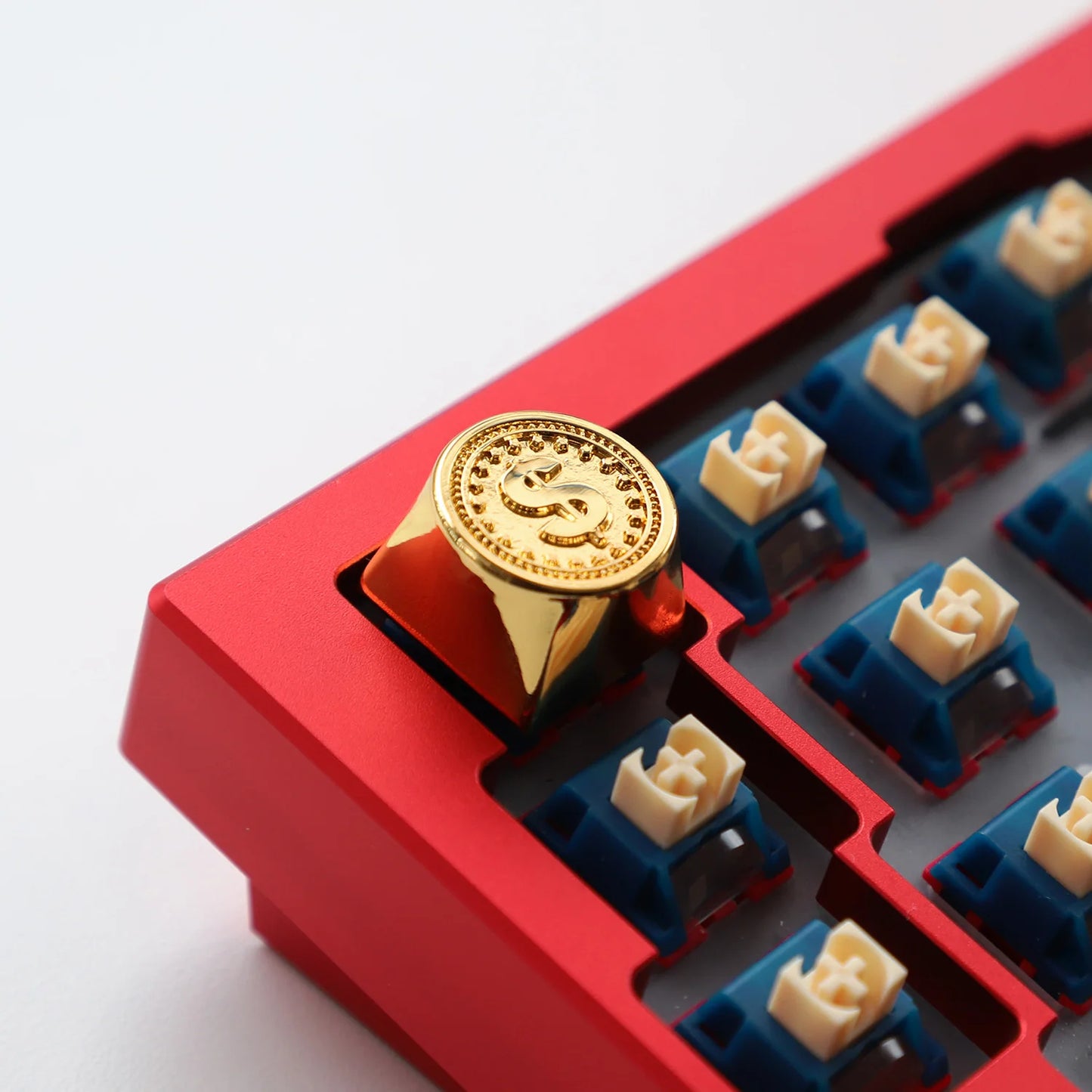 Gold Bar Shape Theme Keycaps Set Zinc Alloy Enter Key Cherry Profile Custom Original Handmade Keycaps for Mechanical Keyboard