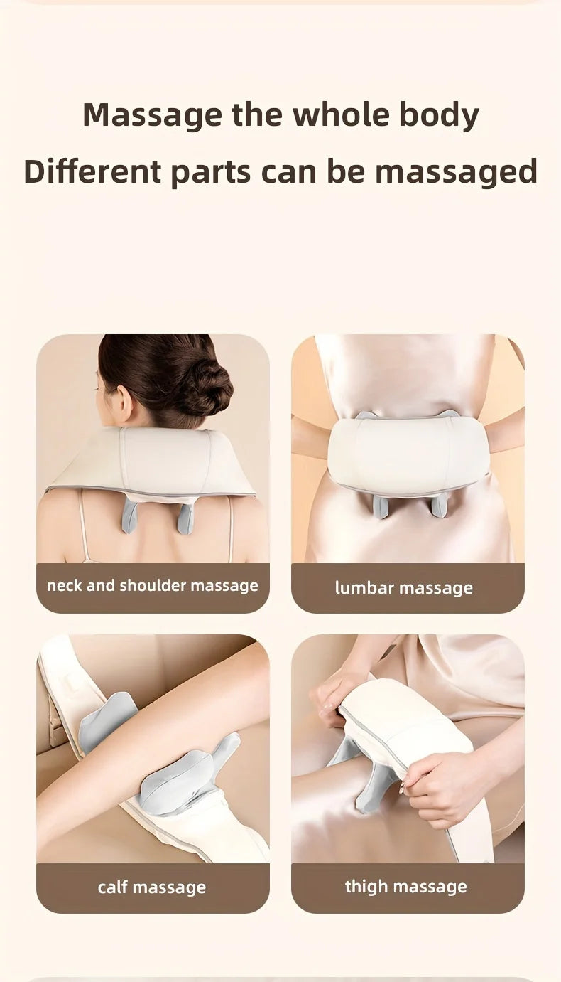 Shoulder and neck massager, capable of deep hot compress, finger pressure wireless massage shawl, electric kneading massager