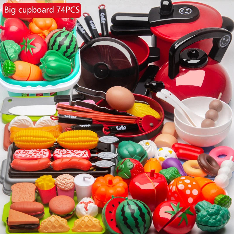 Kitchen Toys Set Kitchen Utensils Children's Simulation Education Pretend Play For Kids Girl Cooking Baby Cutting Fruit Cooking