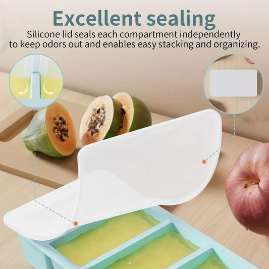 1/4pcs Large Rectangular Ice Cube Mold Set with Lid Stackable Freezer Trays for Bottles Beverages Long Cubes Mould Kitchen Items - AMULET RING STORE