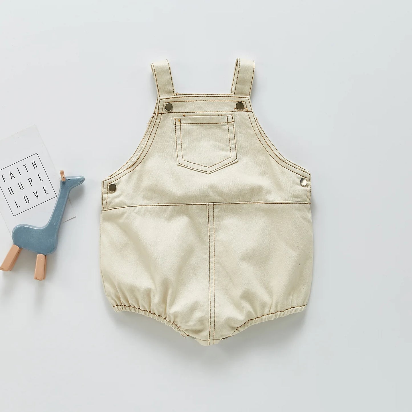 Cute Baby Pocket Overalls Denim Overalls Baby Fashion One-piece Romper 0-3T Newborn Boy Girls Clothes - AMULET RING STORE