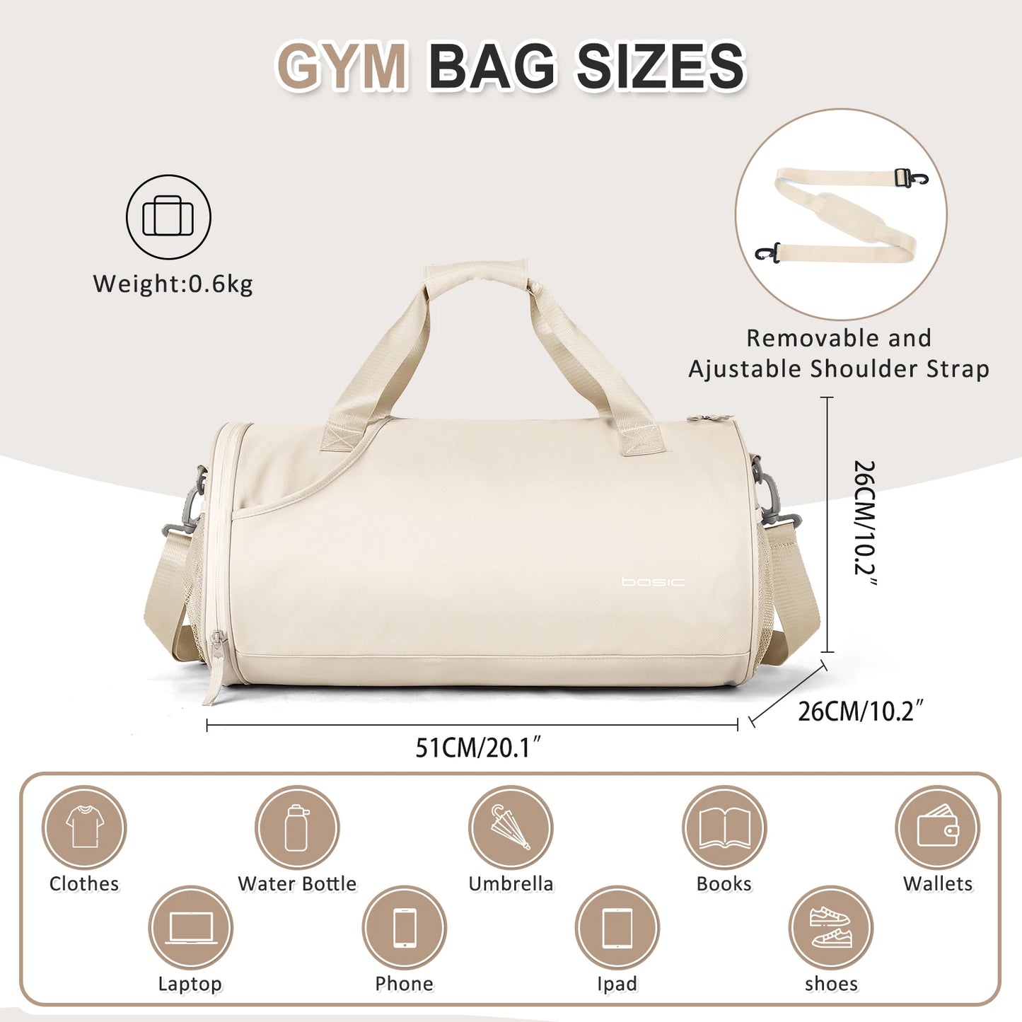 Sports Fitness Bag Women Travel Bag Multi-functional Handbag Yoga Bag Short-Distance Weekender Travel Package Swimming Gym Bags