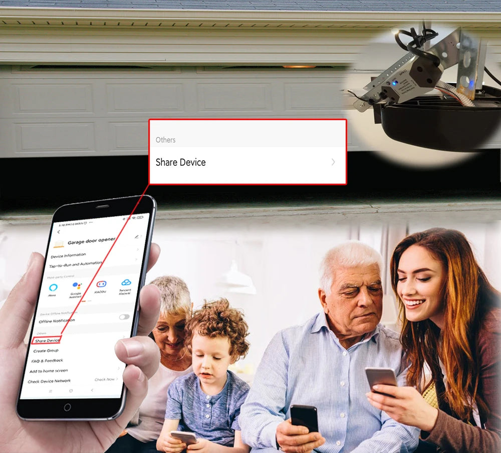 Tuya WiFi Switch Garage Door Controller Smart Door Opener Work with Alexa Google Home Smart Life Tuya APP Control No Hub Require - AMULET RING STORE