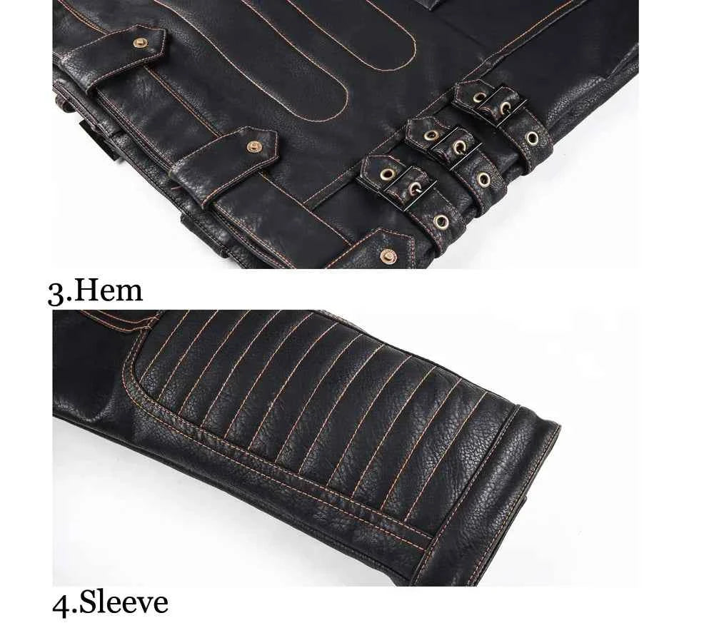 fashion Winter Winter Mens Leather Jacket Men Fashion Motorcycle PU Leather Jacket Cool Zipper Pockets Leather Coats Clothing