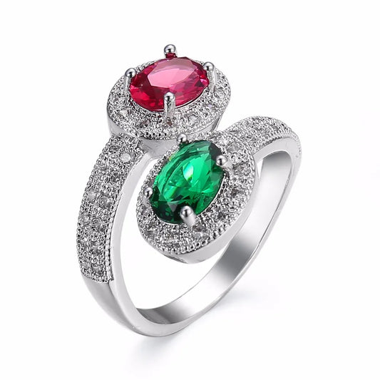 Unique Vintage Retro Design Soild 925 Sterling Silver Ring for Female Wedding with AAA Colorful Cubic Zircon Bijouterie Jewelry