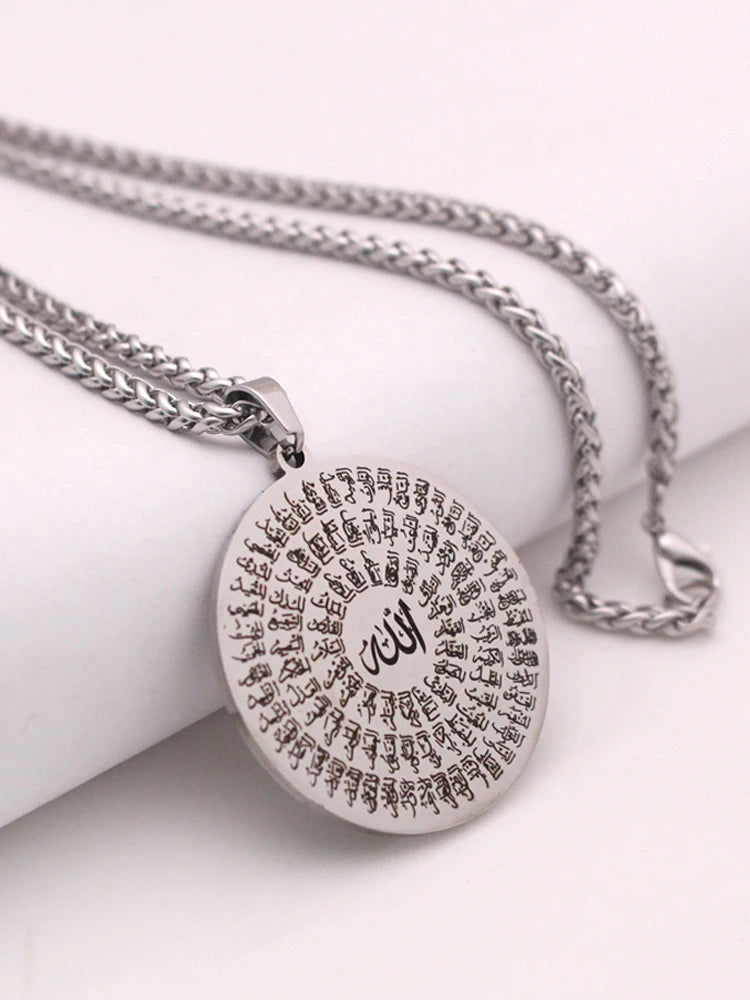 ZKD islam Asma-ul-Husna 99 Names of ALLAH stainless steel pendant necklace muslim gift
