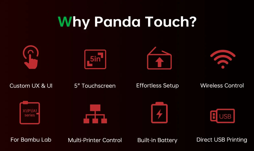 BIGTREETECH Panda Touch 5 Inch Touch Screen Multi-Printer Wireless Control Upgrade For Bambu Lab X1 P1 BambuLab A1 3D Printer
