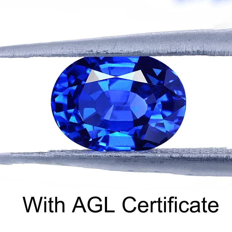 Lab Grown Sapphire Royal Blue Color Oval Shape Charm Gemstones for Diy Jewelry Making Materials Selectable AGL Certificate