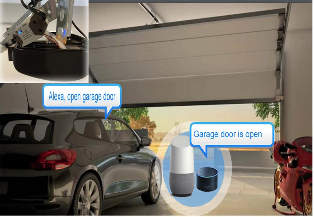 Tuya WiFi Switch Garage Door Controller Smart Door Opener Work with Alexa Google Home Smart Life Tuya APP Control No Hub Require - AMULET RING STORE