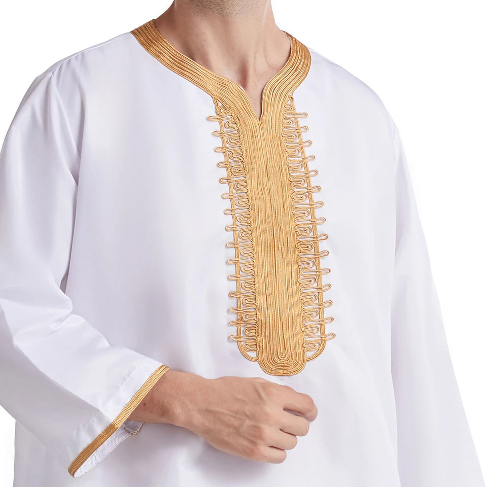 Jubba Thobe For Man Islamic Muslim Clothing Fashion Moroccan Saudi Arabic Dubai Oman Adult Long Sleeve Plus Size Casual Kaftan