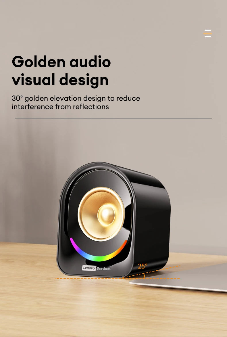 New Lenovo A02 Wireless Bluetooth V5.4 Speaker With Dual Mode RGB Light Wired Loudspeaker Vibrant Stereo Sound Camping Soundbox