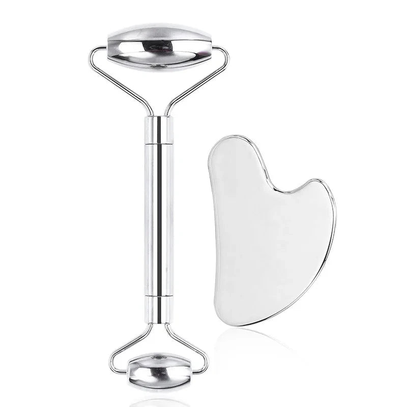 1/3 Piece Ice Face Roller Facial Skin Care Tools, Stainless Steel Facial Roller Scraping Board Ice Tray Skin Care Tools