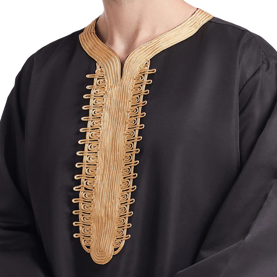 Jubba Thobe For Man Islamic Muslim Clothing Fashion Moroccan Saudi Arabic Dubai Oman Adult Long Sleeve Plus Size Casual Kaftan