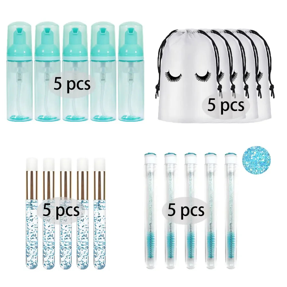20/40PCS Suit 60ML Empty Pump Bottle Eyelash Shampoo Care Makeup Tool Travel Foam Dispenser Bottle Plastic Cleanser Soap Care - AMULET RING STORE