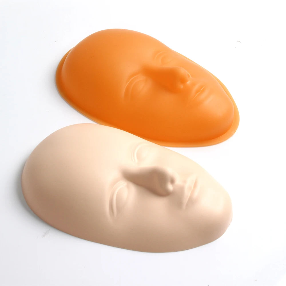 2pcs/Set 5D Facial Tattoo Training Head Silicone Practice Permanent Makeup Lip Eyebrow Tattoo Skin Mannequin Doll Face Head