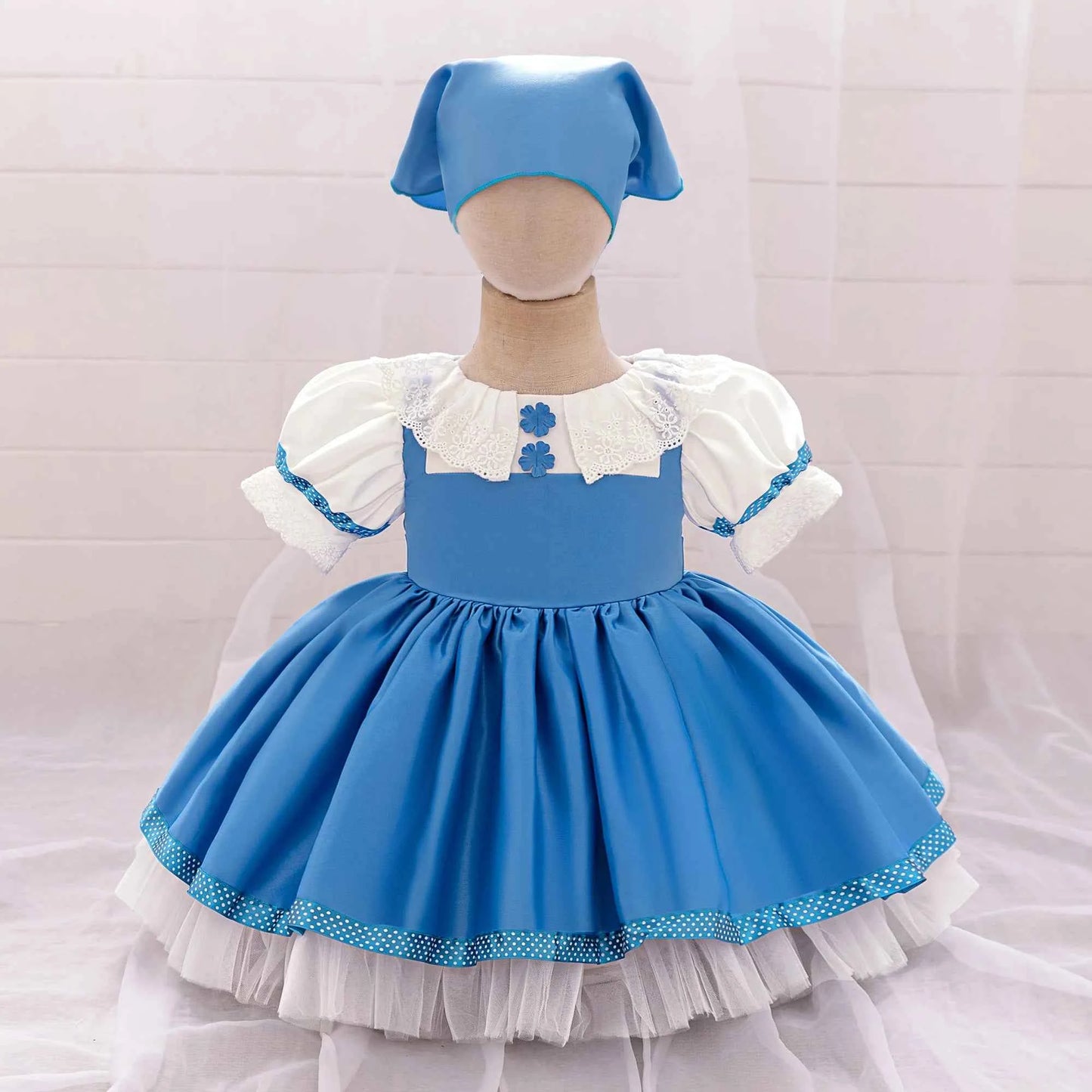 Masha and Bear Maid Costume for Baby Girls Lolita Christmas Costumes 1st Birthday Party Princess Dresss Bow Wedding Kids Clothes