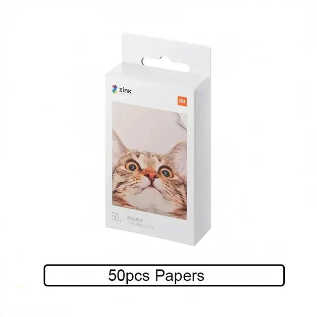 Original 100% Xiaomi ZINK Pocket Printer Paper Self-adhesive Photo Print 50pcs Sheets Xiaomi 3-inch Mini Pocket Photo Printer