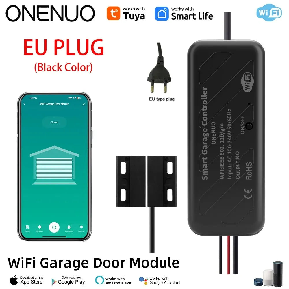 Tuya WiFi Switch Garage Door Controller Smart Door Opener Work with Alexa Google Home Smart Life Tuya APP Control No Hub Require - AMULET RING STORE