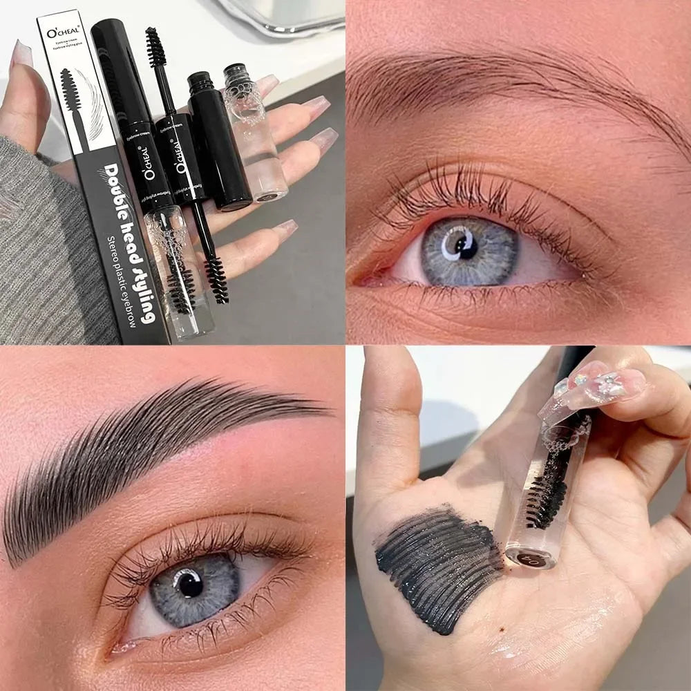 Double-ended Black Brown Dye Eyebrow Styling Gel Waterproof Lasting Wild Brow Tint Wax Transparent Liquid Brows Cream Cosmetics - AMULET RING STORE