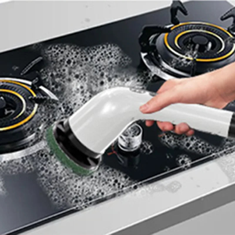 Electric Cleaning Brush with 7PCS Heads Bathroom Kitchen Cordless Handheld Shower Scrubber Spin Cleaner Multifunctional Cleaner - AMULET RING STORE